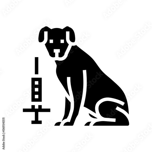 vaccination dog glyph icon vector. vaccination dog sign. isolated symbol illustration