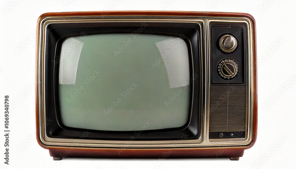 old television set isolated on white background, old television set isolated on white background,