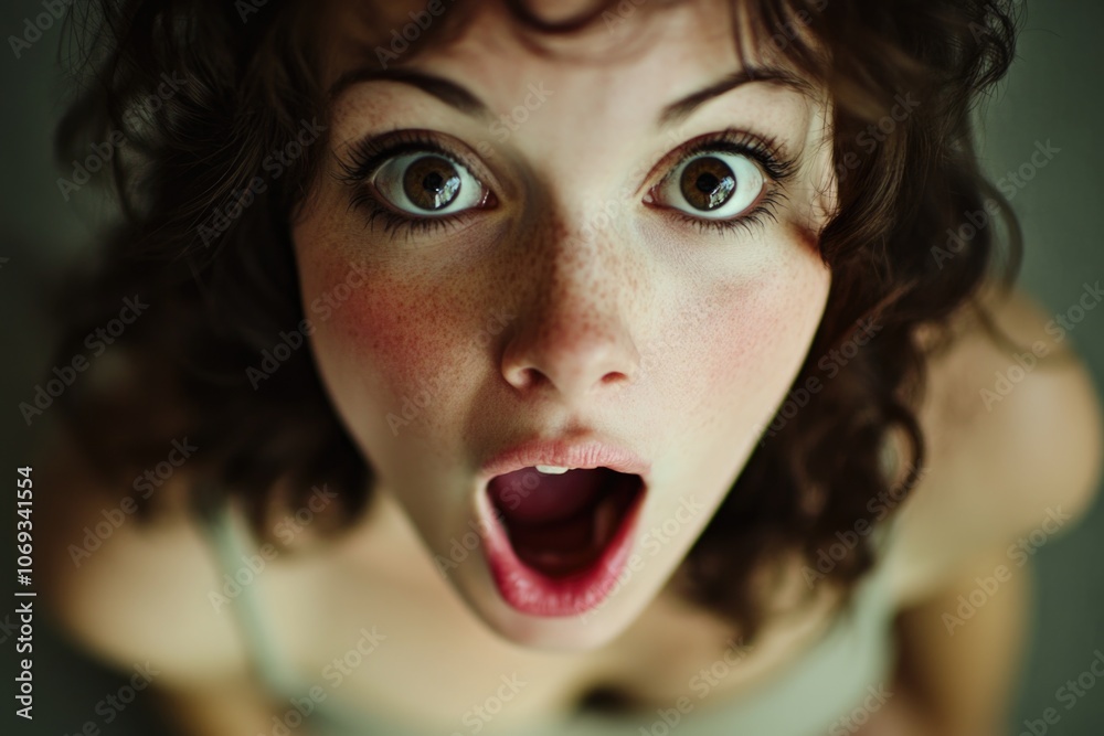 A close-up shot of a woman's face with her mouth open, perfect for conveying surprise or shock in various contexts A close-up shot of a woman's face with her mouth open, perfect for conveying surprise or shock in various contexts