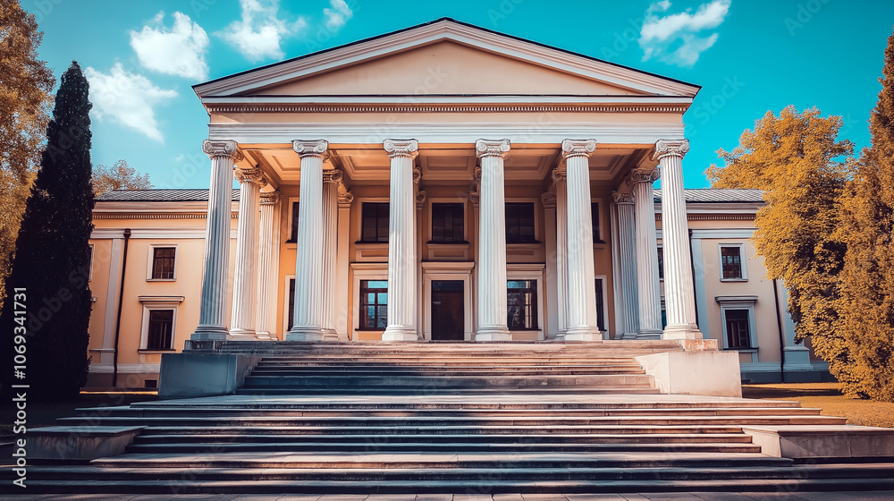 Obraz premium Imposing government or educational building with Greek-inspired design