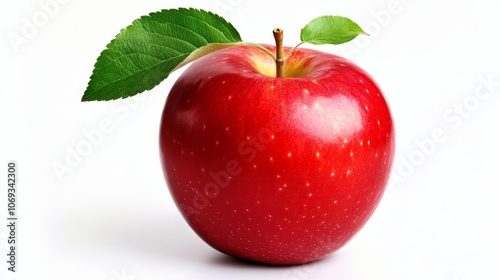 A single red apple stands out against a white background. This is a 3D computer-generated image.