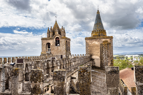 Gothic dome and roofs of Cathedral of Nossa Senhora da Assuncao in Evora. Portugal.