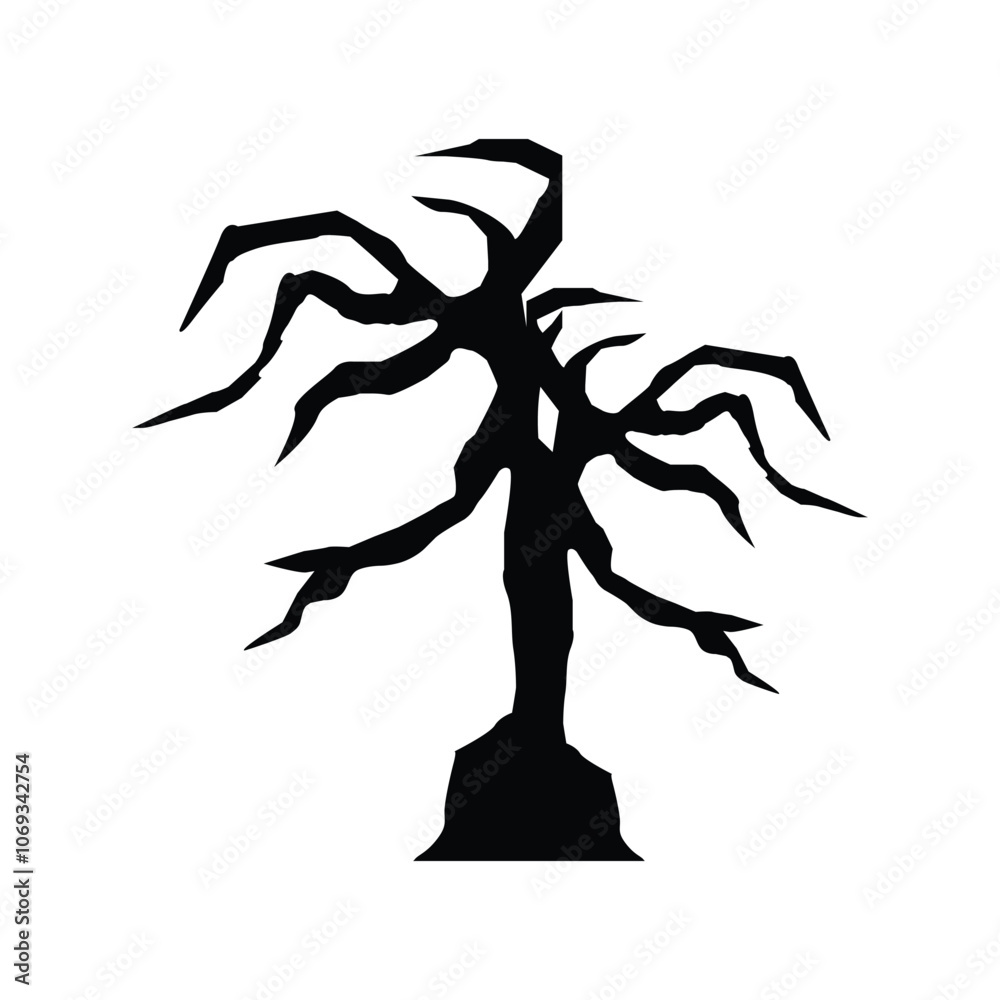 Halloween tree silhouettes Illustration. Bare tree winter design isolated on white background. Halloween tree silhouettes Illustration. Bare tree winter design isolated on white background.