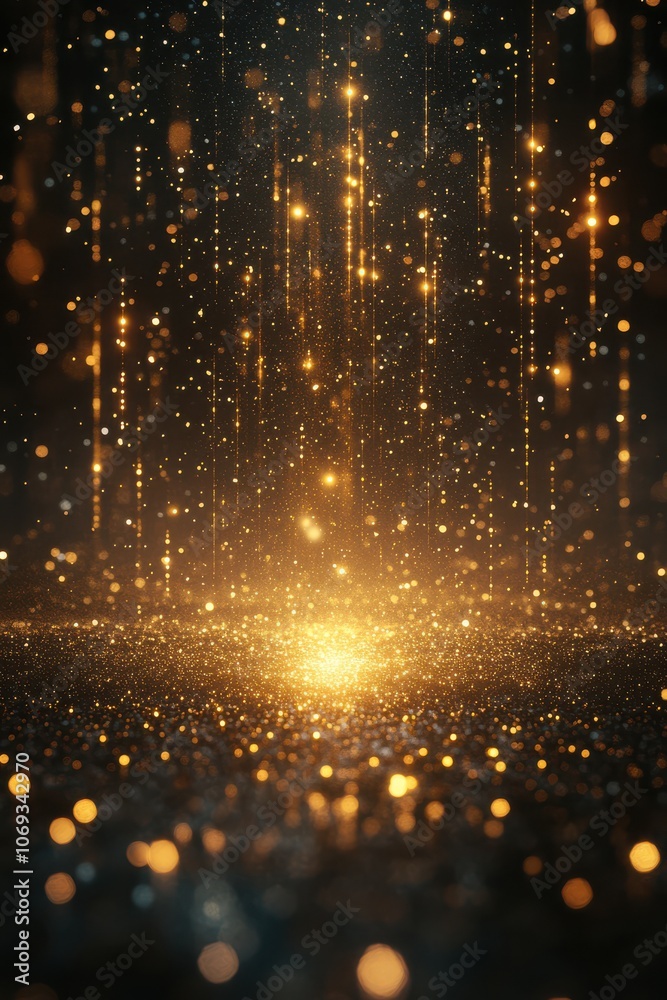 custom made wallpaper toronto digitalGolden Glitter and Starry Sky on Black Background