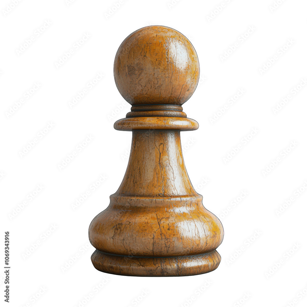 Brown Pawn chess piece on transparent backgroung, png file, no background
