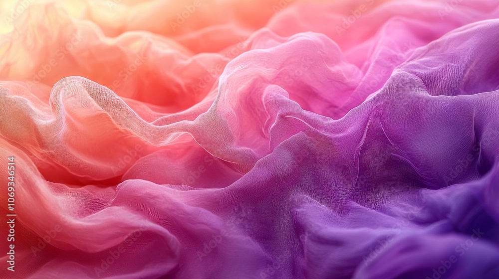 Obraz premium Delicate, translucent fabric with gradient colors