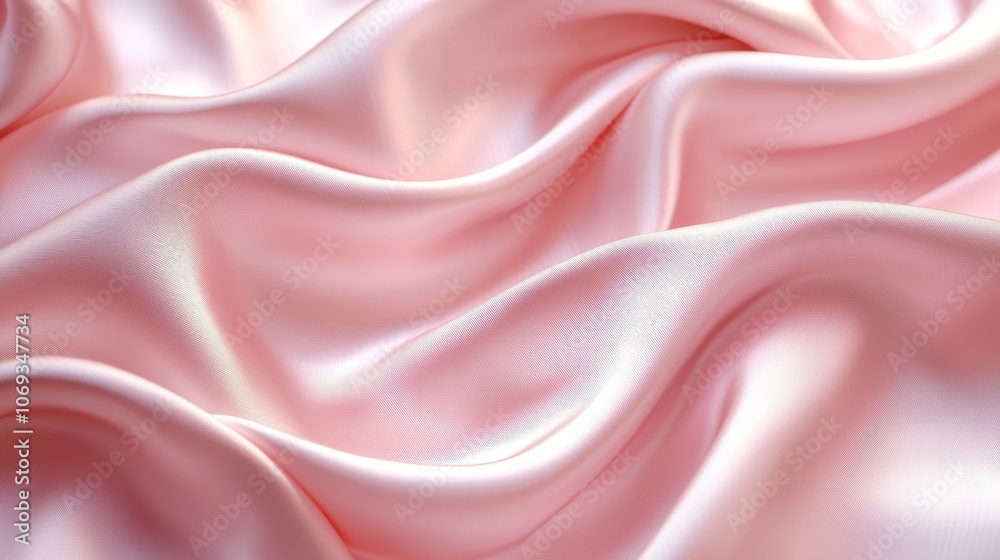Soft pink satin fabric with flowing folds Soft pink satin fabric with flowing folds