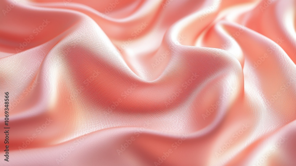 Obraz premium Soft Coral Pink Fabric with Gentle Folds
