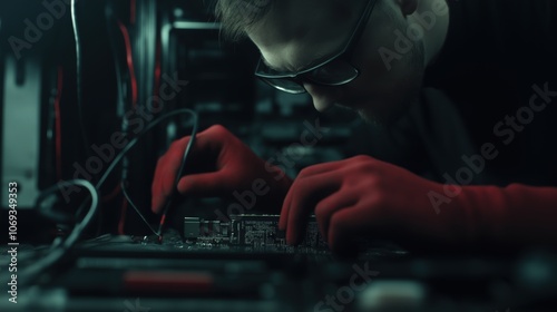 Tech enthusiast assembling custom pc components for advanced computing