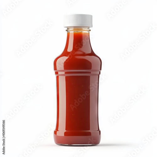 chilli or chilli sauce in bottle and jar on wwod background photo