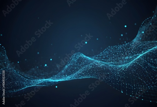 Abstract technology particles mesh background created with generative AI