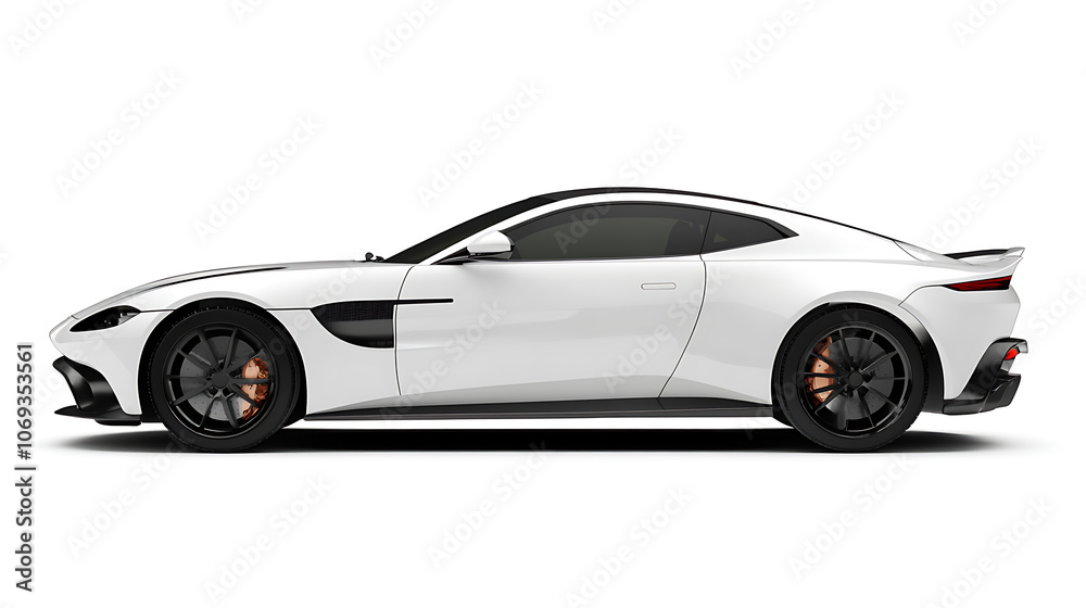 White generic sport car isolated on a white background White generic sport car isolated on a white background