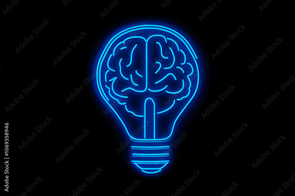 A dynamic neon outline of a light bulb intertwined with a brain logo set against a dark backdrop--ar 3:2 --s 50 A dynamic neon outline of a light bulb intertwined with a brain logo set against a dark backdrop--ar 3:2 --s 50