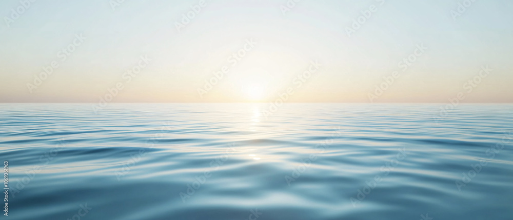 Obraz premium Tranquil Ocean Surface with Gentle Waves at Sunset
