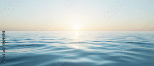 Tranquil Ocean Surface with Gentle Waves at Sunset