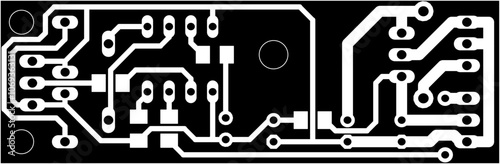 Tracing conductors of printed circuit board
of electronic device. Vector computer engineering cad 
drawing of pcb design. Electric technical background.