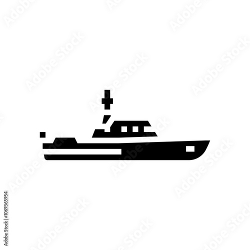 patrol boat ship glyph icon vector. patrol boat ship sign. isolated symbol illustration