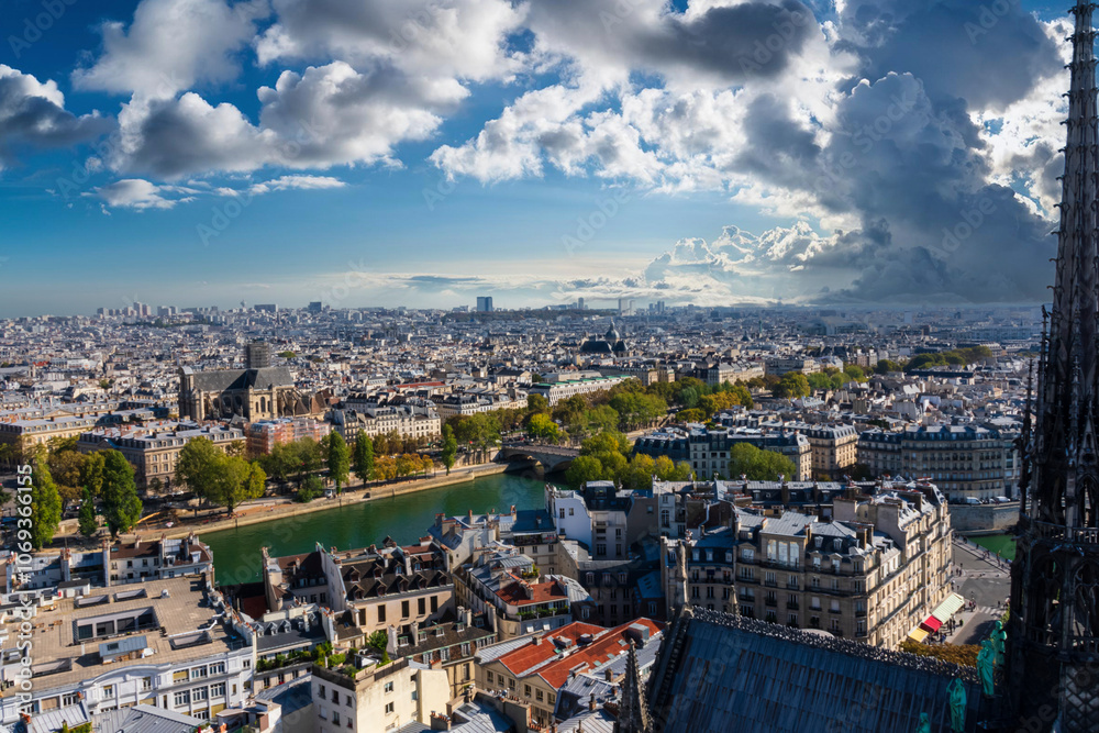 Fototapeta premium photography of landscapes of the city of Paris from above