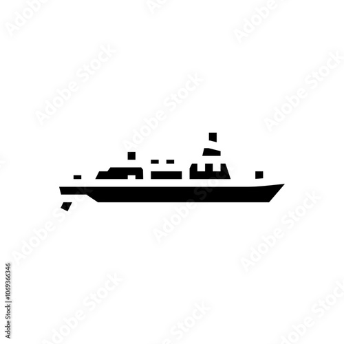 frigate ship glyph icon vector. frigate ship sign. isolated symbol illustration