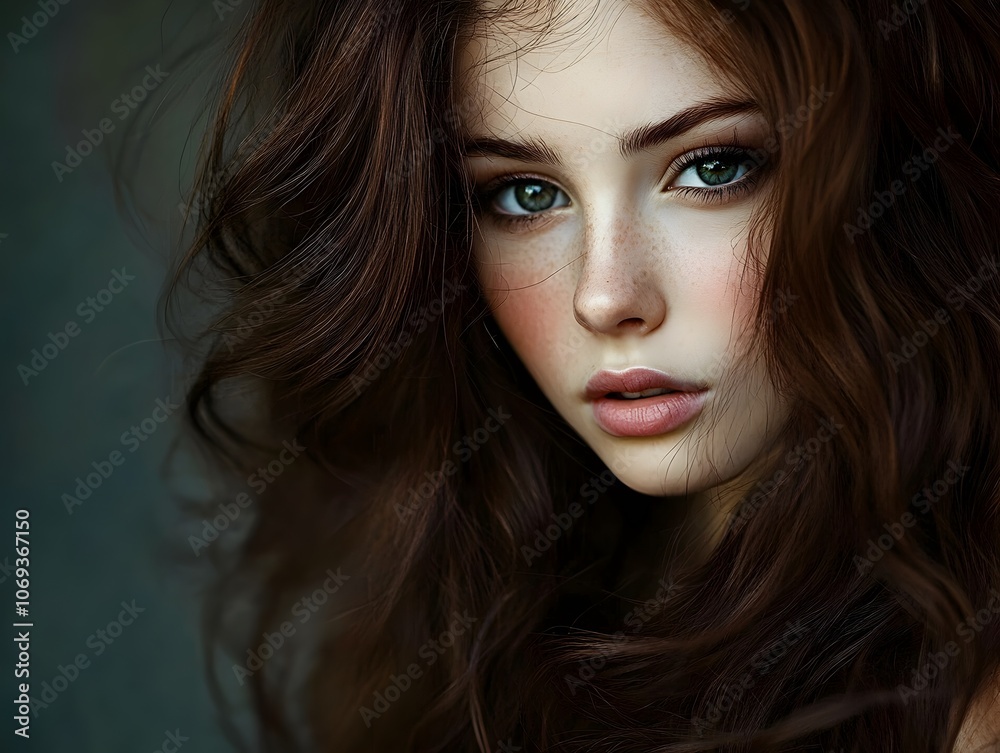 brown haired girl with beautiful dark hair
