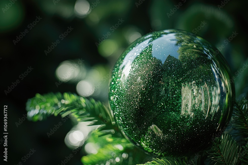 A close-up view of a Christmas tree ornament, perfect for holiday designs and decorations A close-up view of a Christmas tree ornament, perfect for holiday designs and decorations