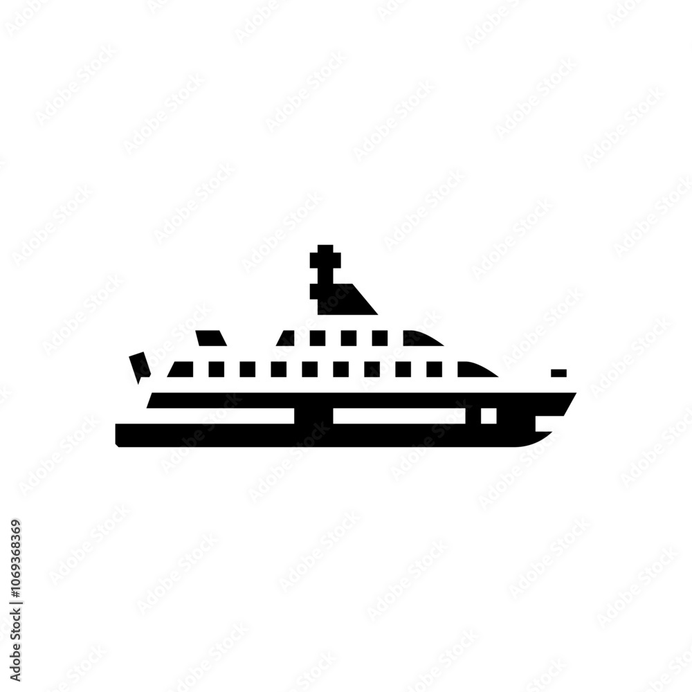 Obraz premium superyacht ship glyph icon vector. superyacht ship sign. isolated symbol illustration