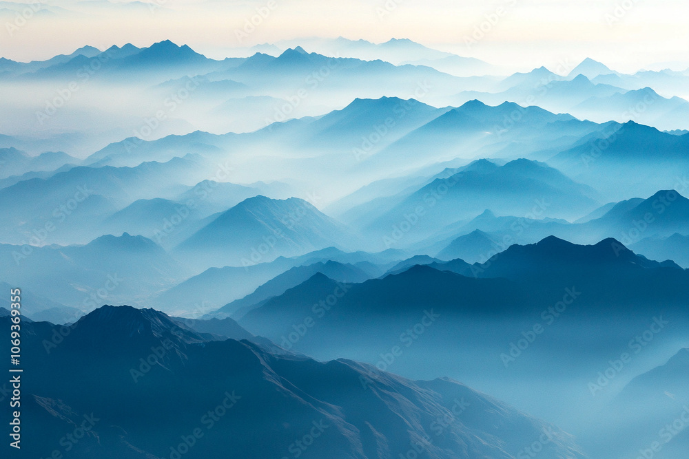 Layer of mountains generative AI Layer of mountains generative AI