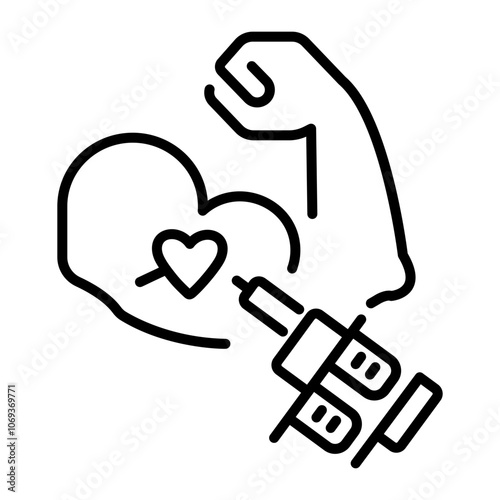 A linear icon of arm tattoo 