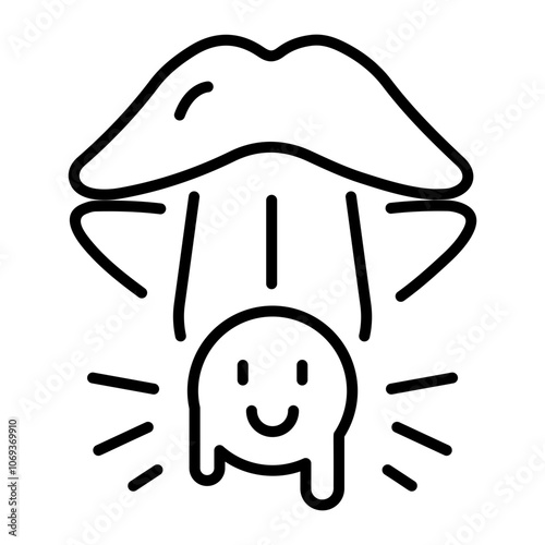 A linear icon of funky tattoo 