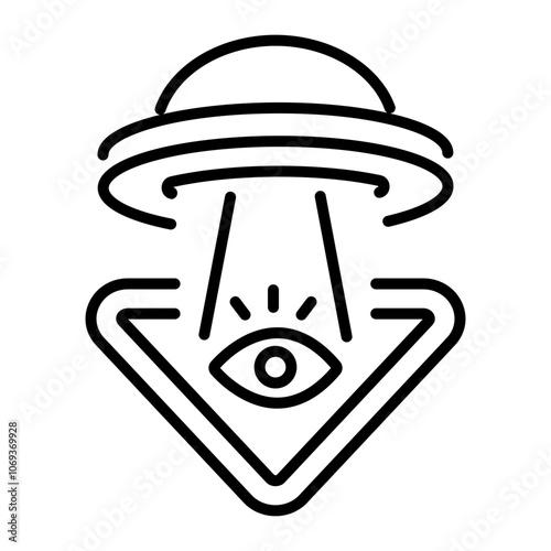 A line icon of space tattoo