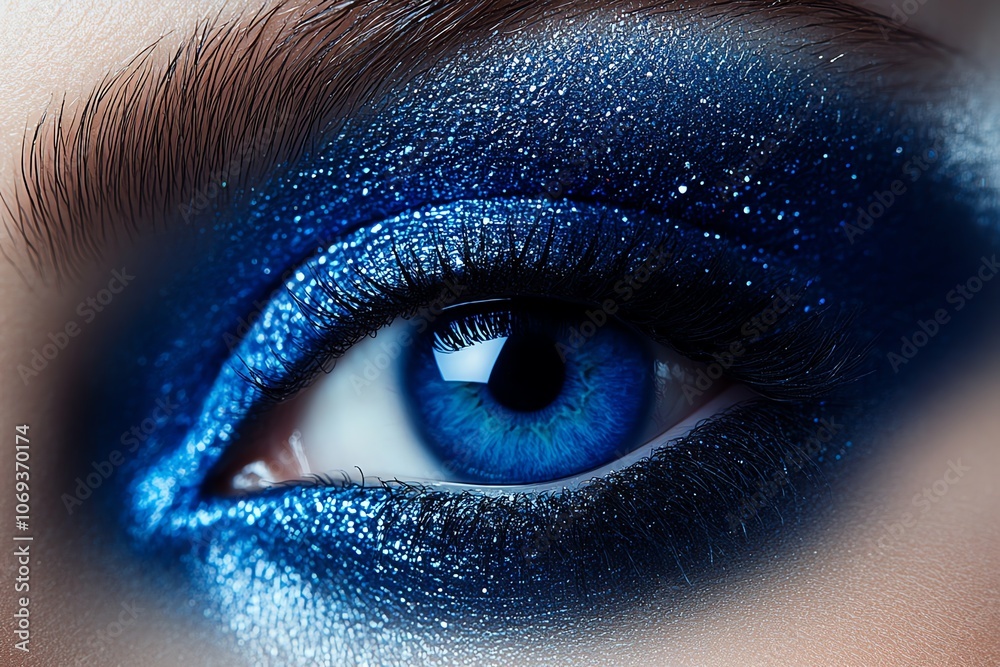 Bleu cobalt brillant avec ombres marine pour un effet frappant et moderne.. Bleu cobalt brillant avec ombres marine pour un effet frappant et moderne..