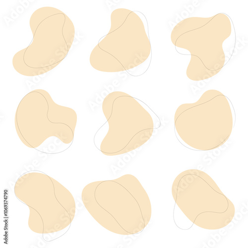 A composition of soft beige shapes that flow smoothly into each other, creating a feeling of warmth and coziness. The figures are placed symmetrically, which gives the image integrity and balance.