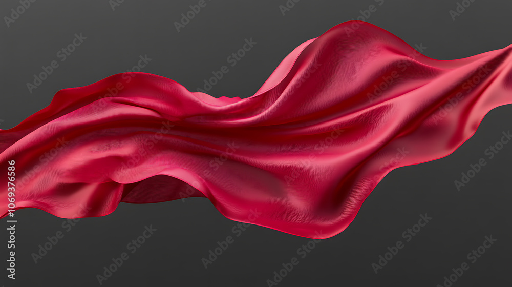 Flying red silk fabric, Waving satin cloth isolated on transparent PNG background Flying red silk fabric, Waving satin cloth isolated on transparent PNG background