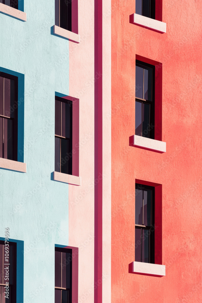 Vibrant Building Facade Showcasing Modern Architectural Design and Colorful Aesthetic Vibrant Building Facade Showcasing Modern Architectural Design and Colorful Aesthetic