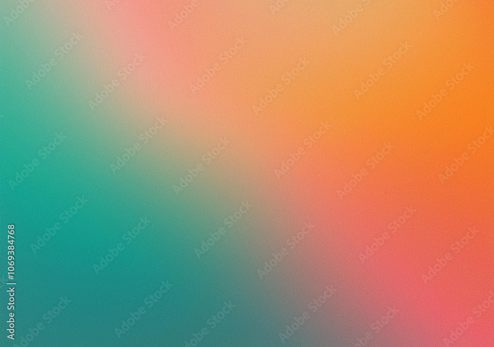 Orange pink teal green abstract retro grainy gradient background noise texture effect summer poster design, copy space Orange pink teal green abstract retro grainy gradient background noise texture effect summer poster design, copy space