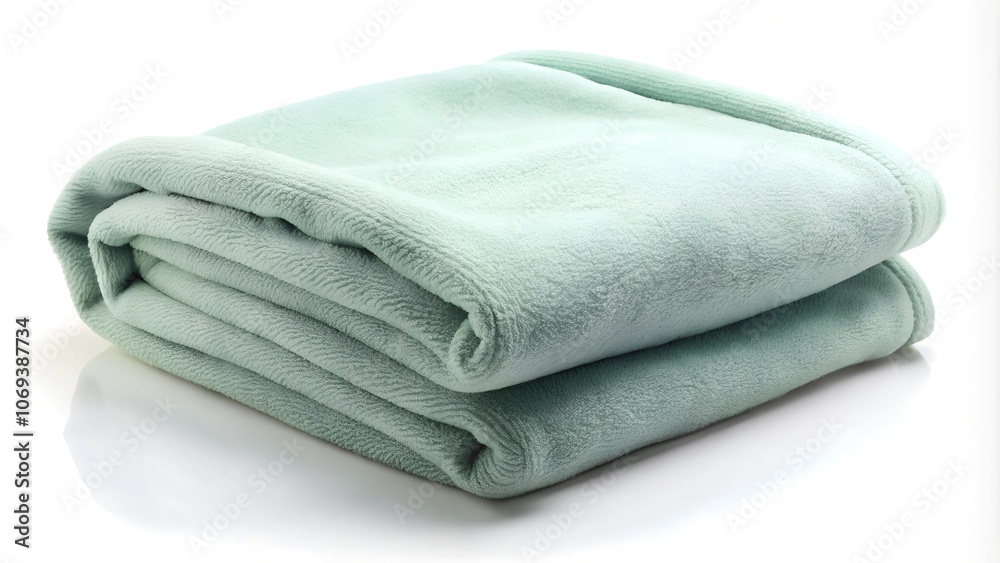 Soft fleece blanket folded on a white background. Soft fleece blanket folded on a white background.