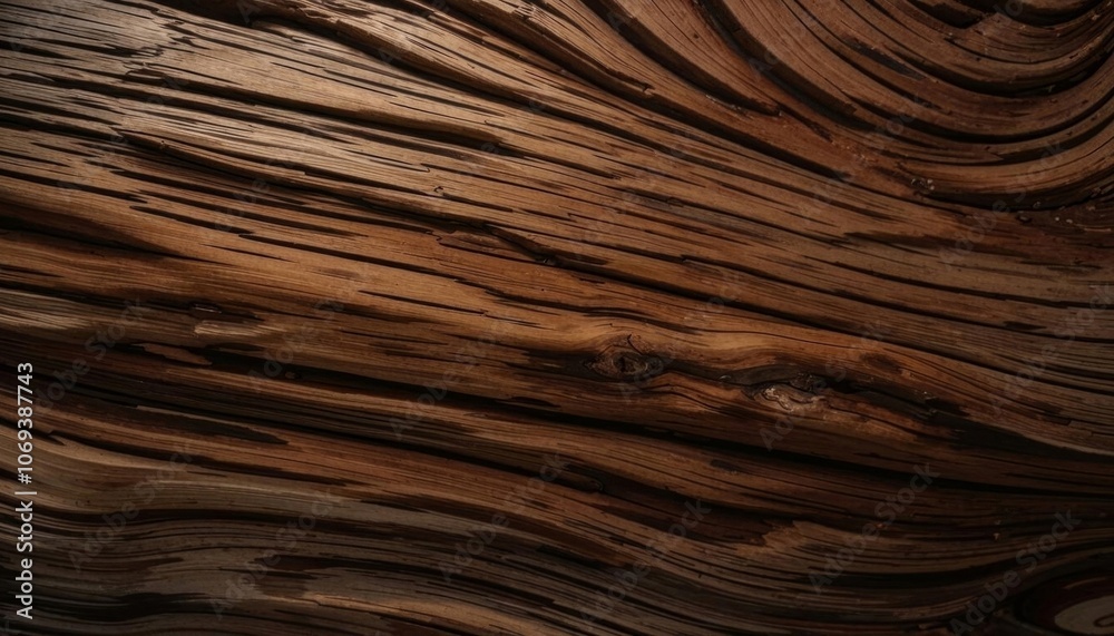 Fototapeta premium A wood texture that is ideal for backgrounds and 3D objects, characterized by its cracked features. Generated with AI. 