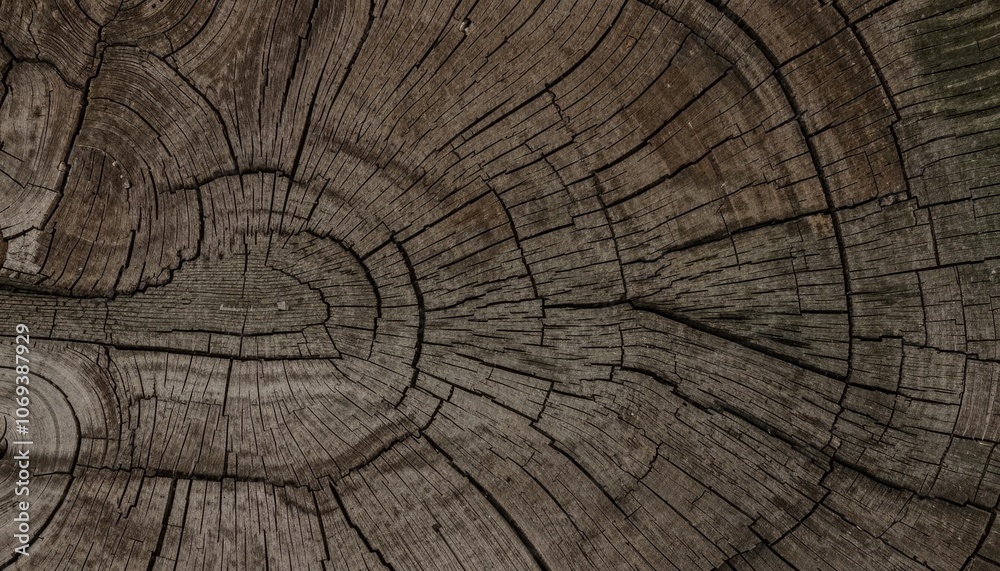 Naklejka premium A wood texture that is ideal for backgrounds and 3D objects, characterized by its cracked features. Generated with AI.