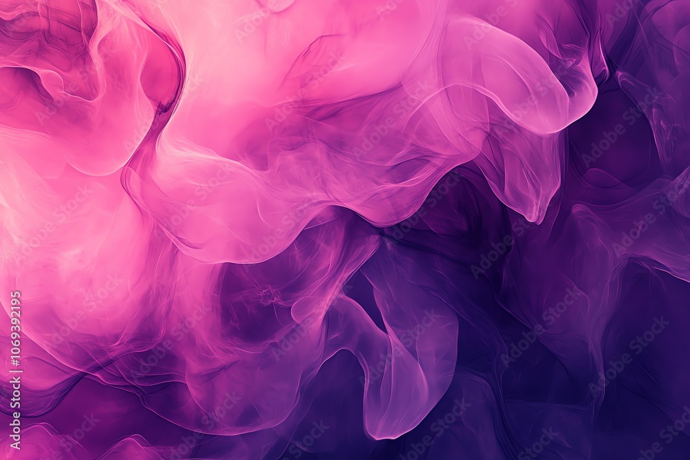 Fototapeta premium Fond rose doux avec formes abstraites violet foncé pour un style moderne..