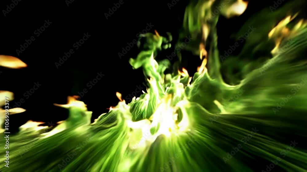 continuous hyperspeed motion of raging green flames continuous hyperspeed motion of raging green flames