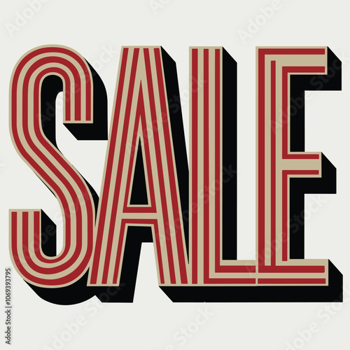 Bold and striking red lettering depicts the word 'SALE' against a contrasting background, conveying a sense of urgency and excitement.