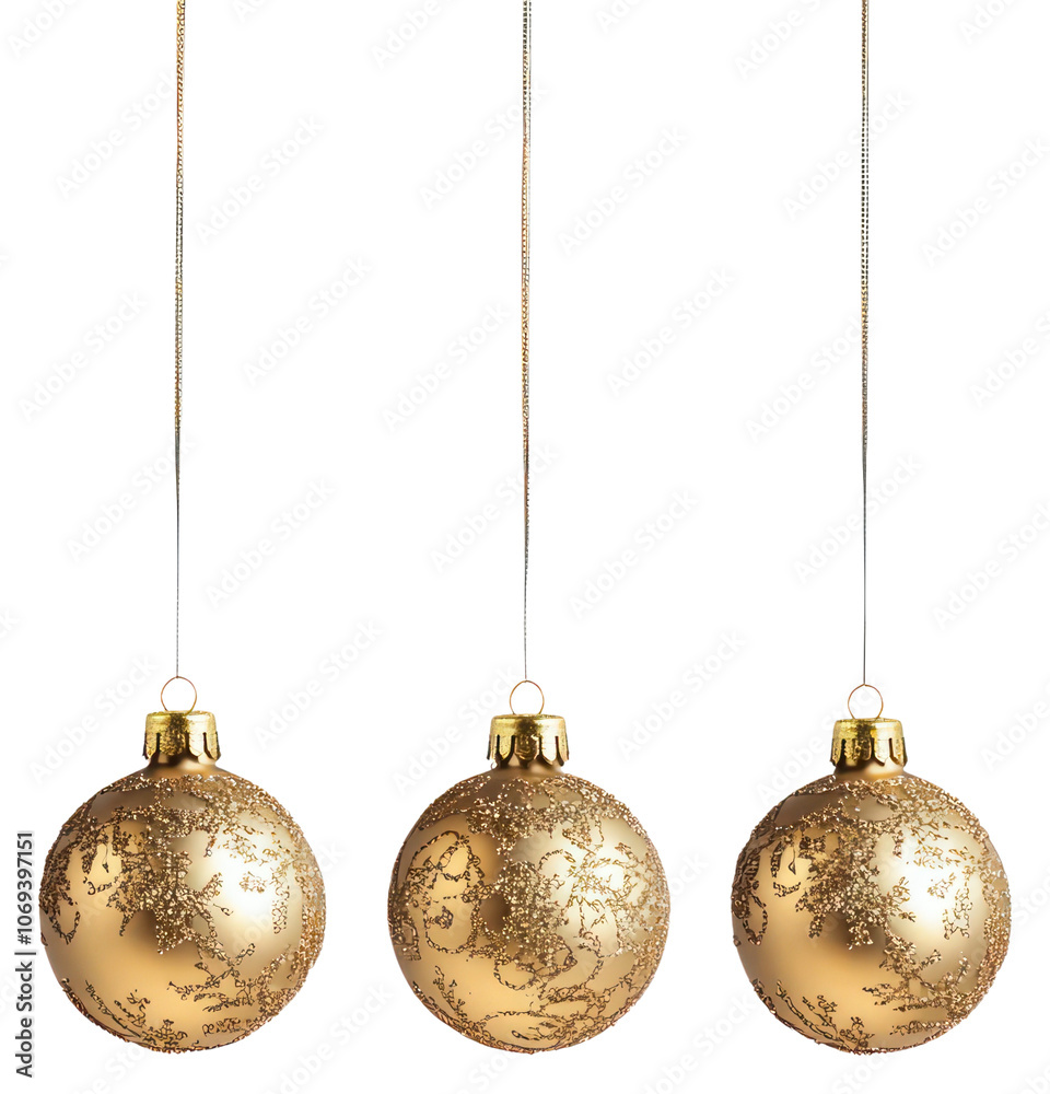 PNG A four cute christmas pattern golden baubles hanging down accessories decorations accessory.
