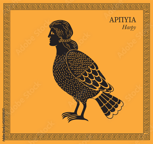 Vector illustration of a harpy