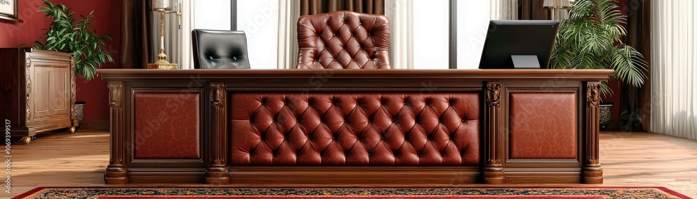 Obraz premium Exquisite Luxury Digital Painting of an Elegant Office