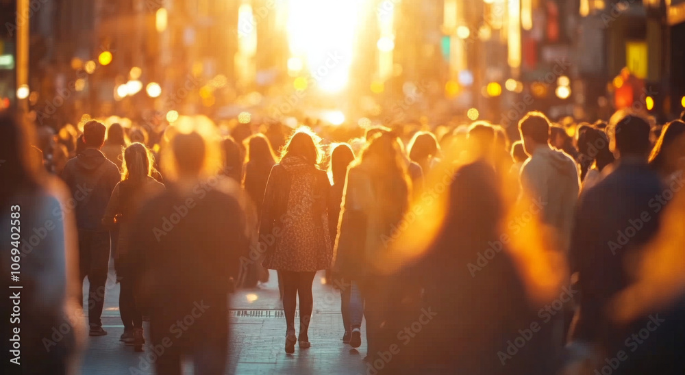 A crowd of people walking down the street, blurred background, closeup shot, crowd, urban setting A crowd of people walking down the street, blurred background, closeup shot, crowd, urban setting