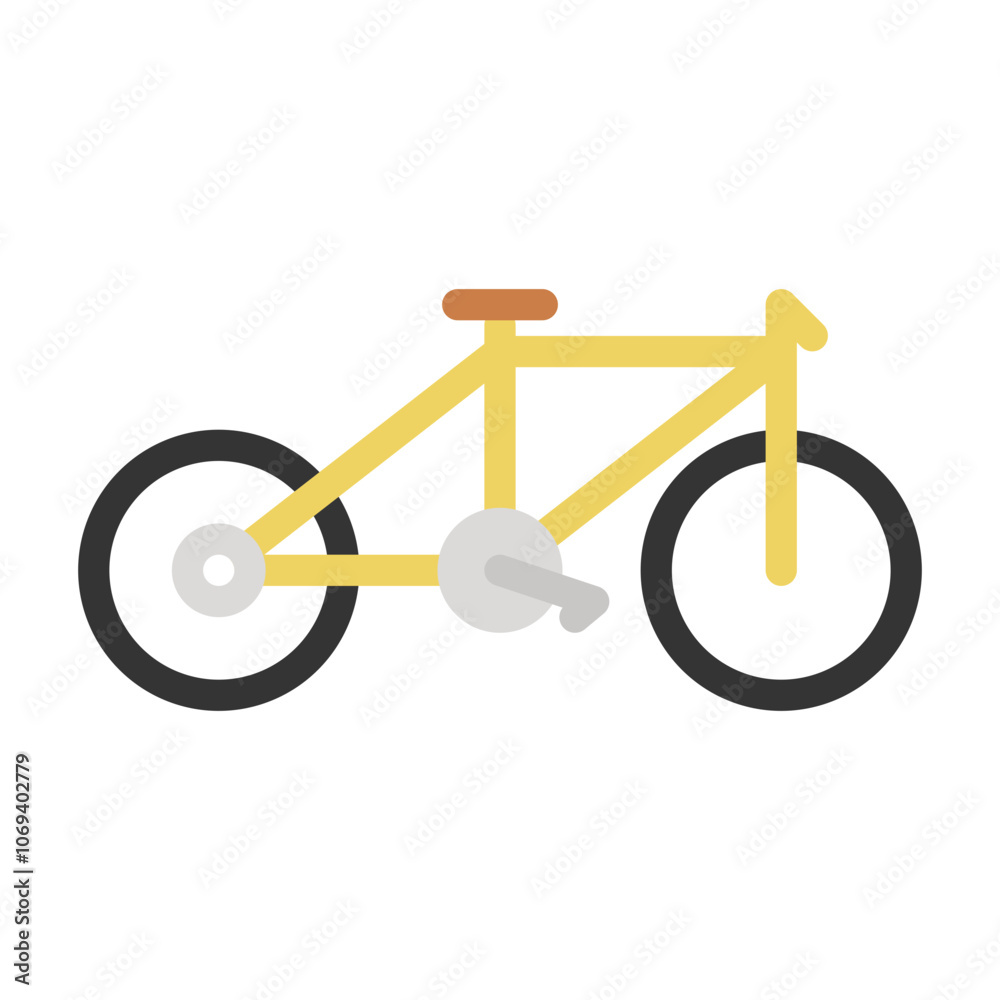 Bike Icon in Color Fill. Flat Style Bike Icon in Color Fill. Flat Style