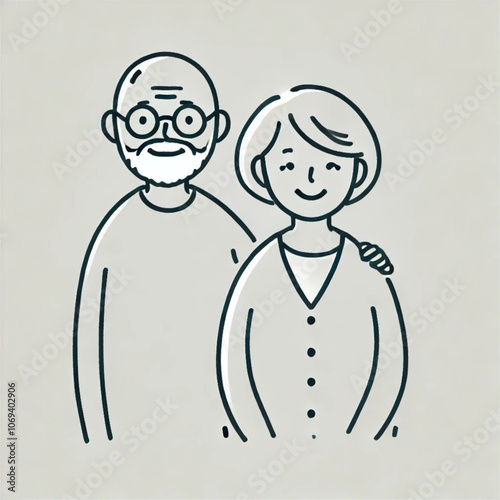 Elderly grandparents smiling  photo