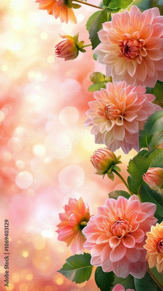 Beautiful pink flowers blooming in a tranquil garden during a bright sunny day Beautiful pink flowers blooming in a tranquil garden during a bright sunny day
