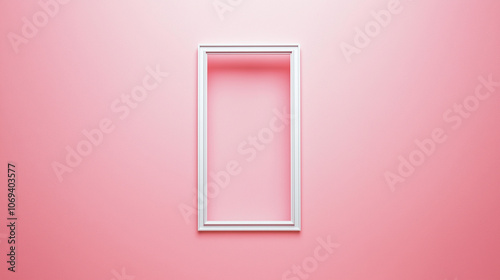 Minimalistic Hanging Photo Frame with Clean Design on a Solid Wall, Emphasizing Structure and Ready for Display, Creating a Refined, Modern Look with Balanced Lighting