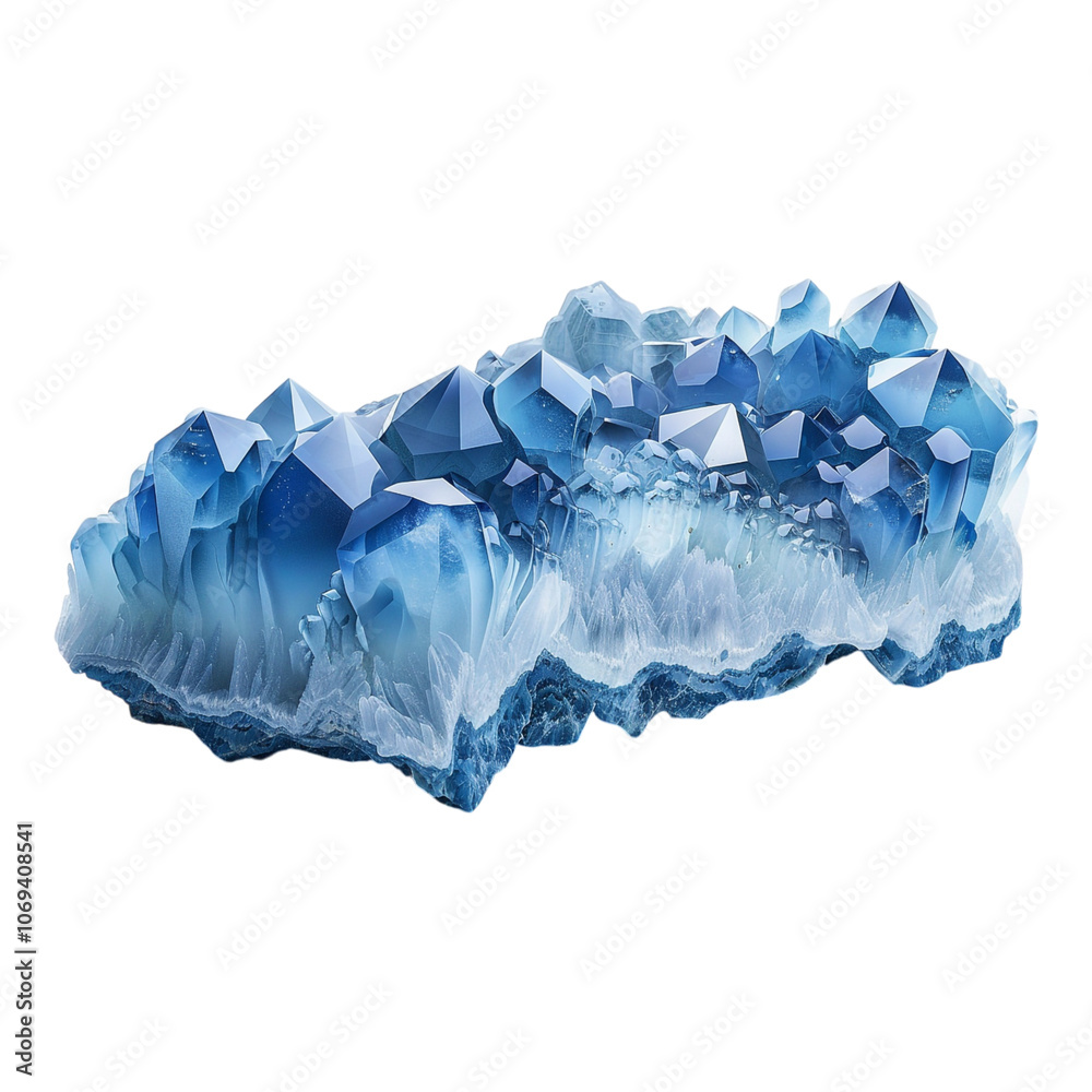 Obraz premium Stunning Chalcedony with Translucent Blue White Background